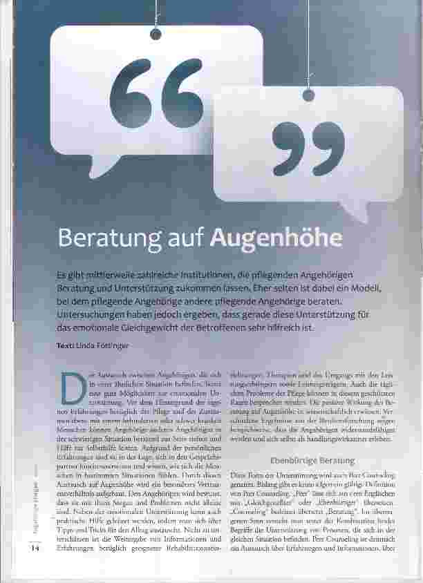 Vorschauseite 1: Beratung auf Augenhöhe
