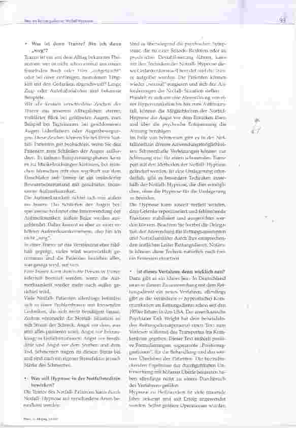 Vorschauseite 2: Neu im Rettungsdienst: Notfall-Hypnose