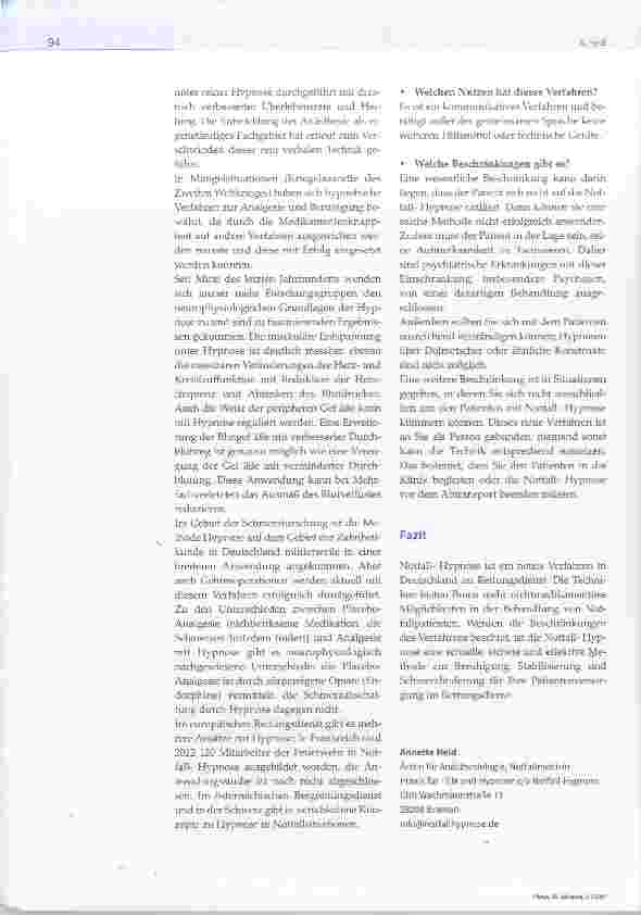 Vorschauseite 3: Neu im Rettungsdienst: Notfall-Hypnose