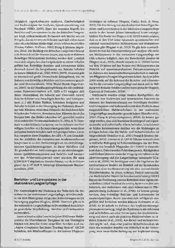 Vorschauseite 3: Berichtsund Lernsysteme in der stationären Langzeitpflege auf dem Weg zur Implementierung