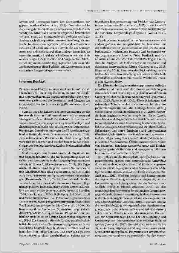 Vorschauseite 6: Berichtsund Lernsysteme in der stationären Langzeitpflege auf dem Weg zur Implementierung