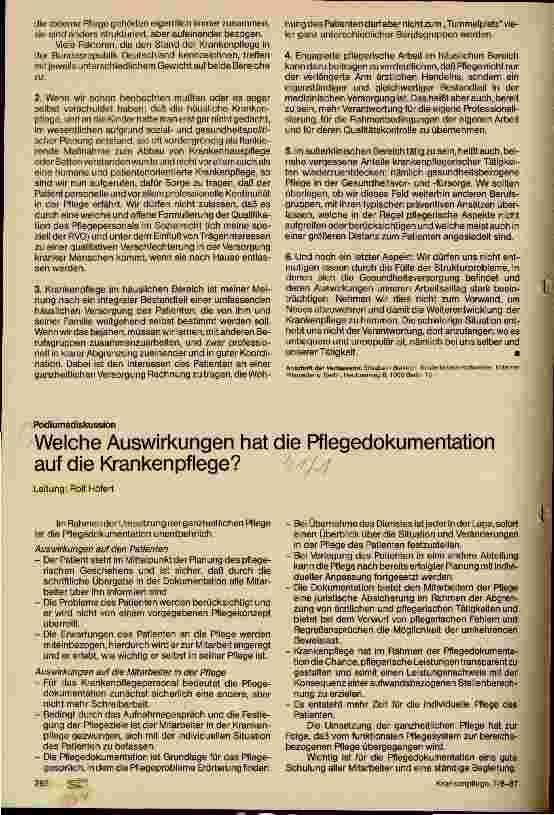 Vorschauseite 2: Krankenpflege im häuslichen Bereich bedeutet hohe Verantwortung für unsere eigene Professionalität