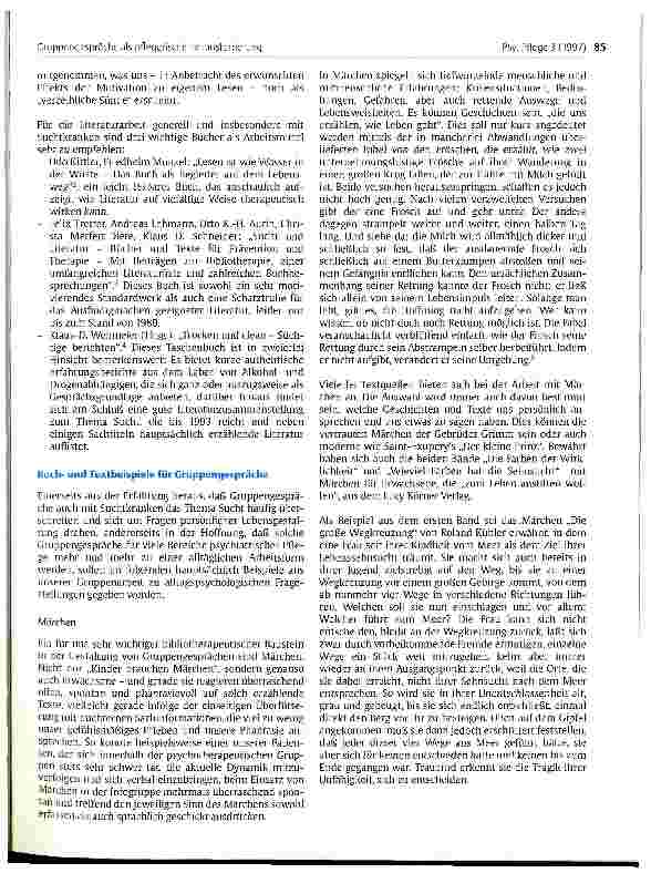 Vorschauseite 2: Gruppengespräche als pflegerische Herausforderung Ein Erfahrungsbericht aus der Arbeit mit Suchtkranken Teil 2. und Schluß