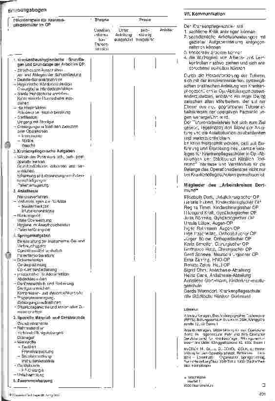 Vorschauseite 3: Lernangebot (Lernziel) für Krankenpflegeschüler im OP