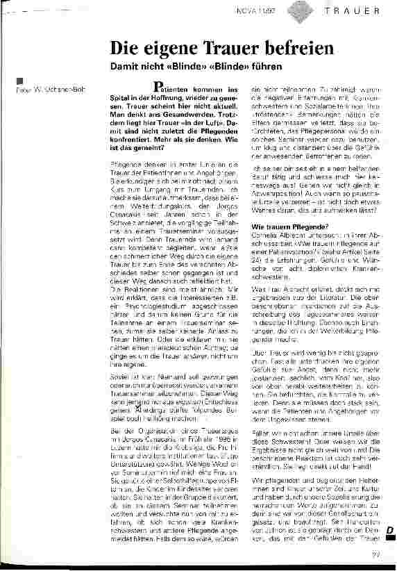 Vorschauseite 1: Die eigene Trauer befreien Damit nicht Blinde Blinde führen