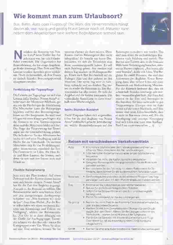Vorschauseite 1: Wie kommt man zum Urlaubsort?