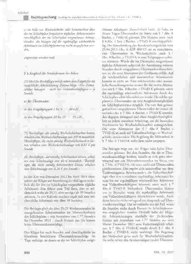 Vorschauseite 3: Zuschläge für ungeplante Überstunden im Sinne von § 7 Abs. 8 Buchst, c Alt. 1 TVöD-K