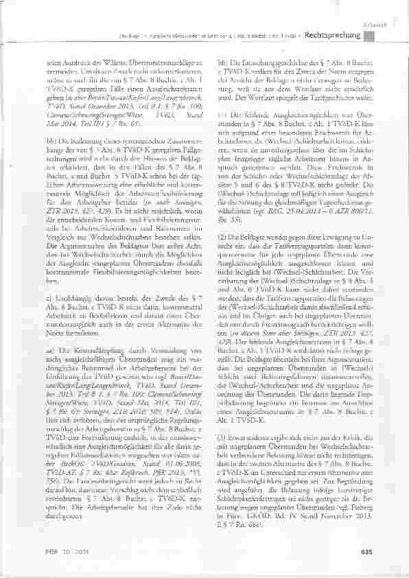 Vorschauseite 6: Zuschläge für ungeplante Überstunden im Sinne von § 7 Abs. 8 Buchst, c Alt. 1 TVöD-K