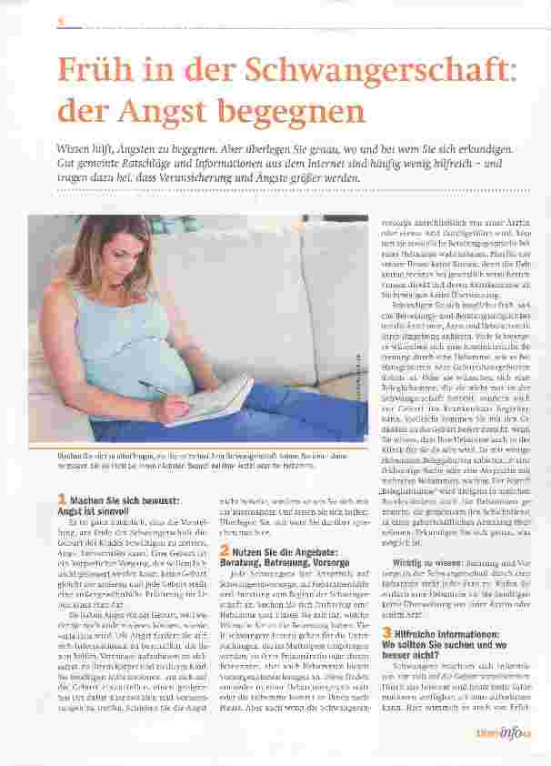 Vorschauseite 1: Früh in der Schwangerschaft: der Angst begegnen