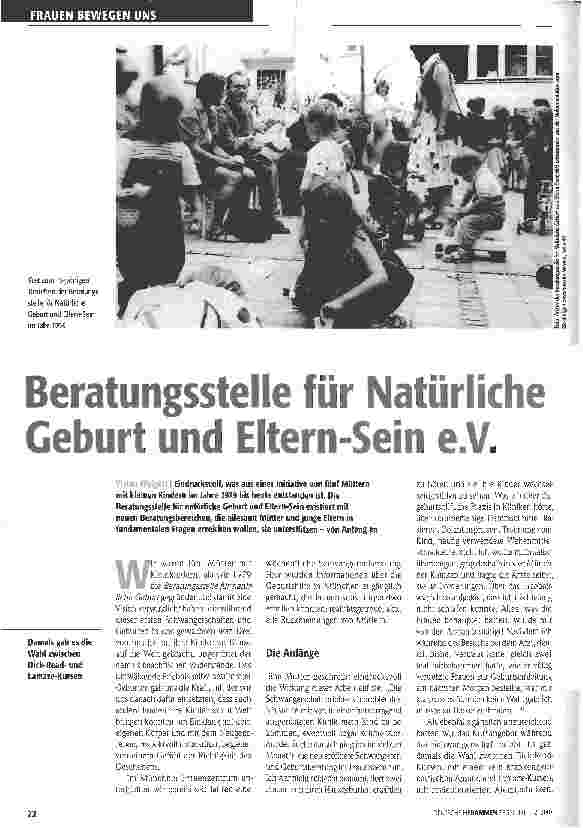 Vorschauseite 1: Beratungsstelle für Natürliche Geburt und Eltern-Sein e. V.