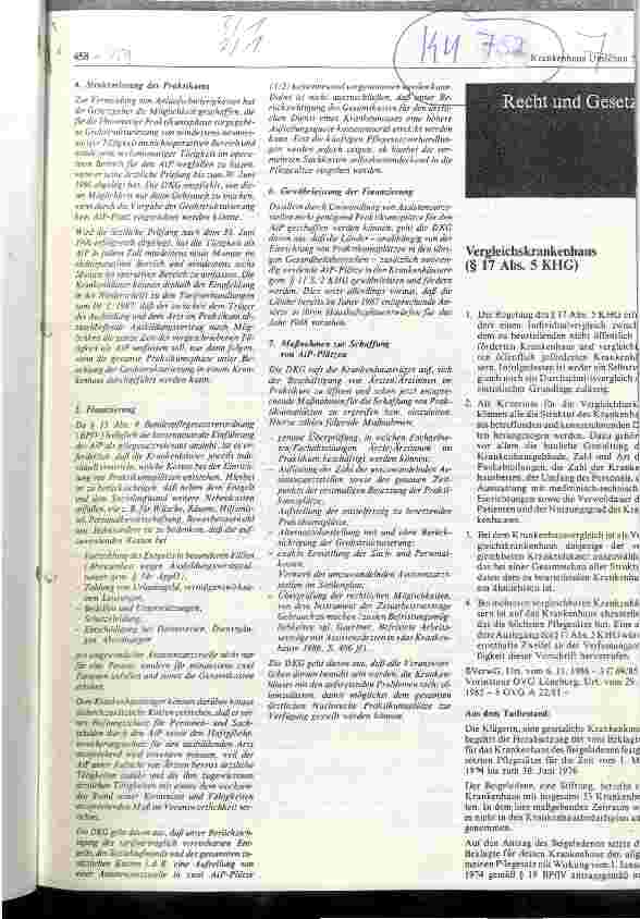 Vorschauseite 1: Vergleichskrankenhäuser 17 Abs. 5 KHG