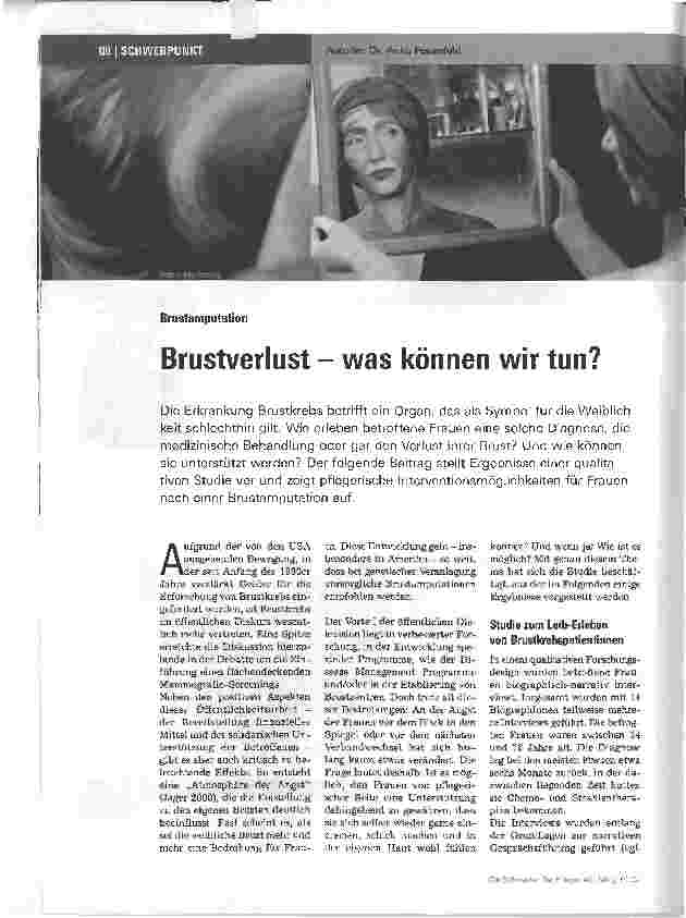 Vorschauseite 1: Brustverlust - was können wir tun?