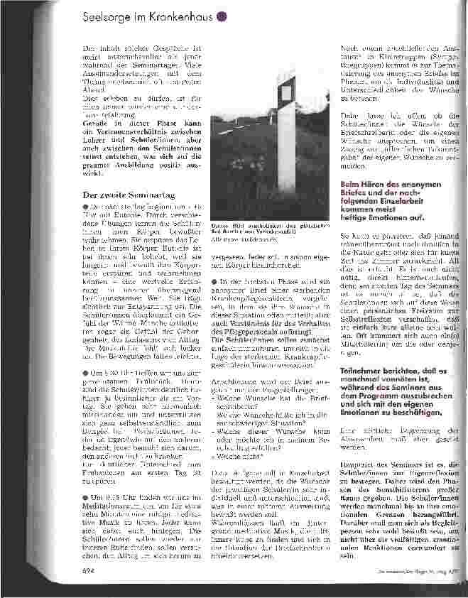 Vorschauseite 2: Als Pflegende Sterben begleiten Seminar für Krankenpflegeschüler 2. Teil