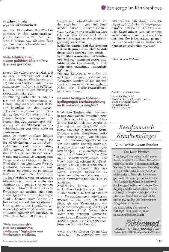 Vorschauseite 5: Als Pflegende Sterben begleiten Seminar für Krankenpflegeschüler 2. Teil