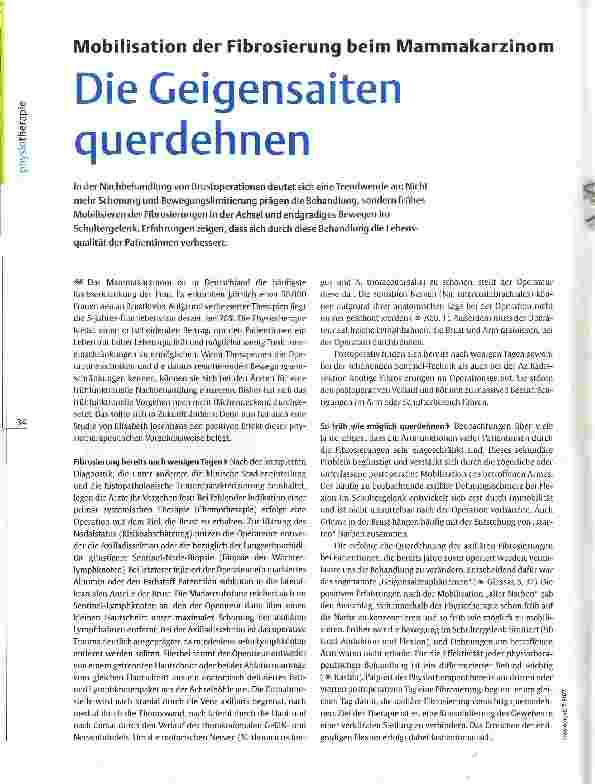 Vorschauseite 1: Mobilisation der Fibrosierung beim Mammakarzinom Die Geigensaiten querdehnen