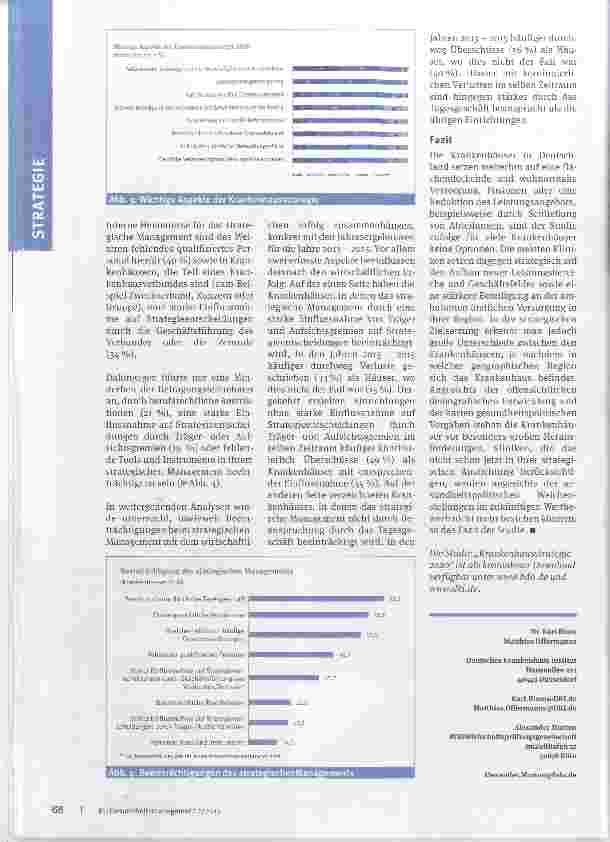 Vorschauseite 4: Aufbau und Erweiterung Krankenhausstrategie 2020 - neue Studie von DKI und BDO