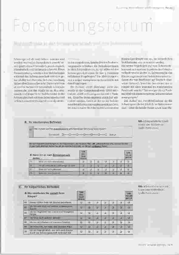 Vorschauseite 1: Wohlbefinden in der Schwangerschaft und im Geburtsleben