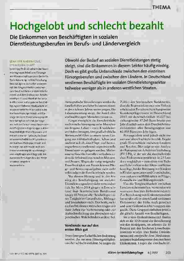 Vorschauseite 1: Hochgelobt und schlecht bezahlt