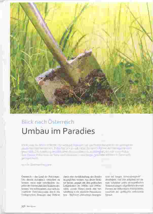 Vorschauseite 1: Blick nach Österreich Umbau im Paradies
