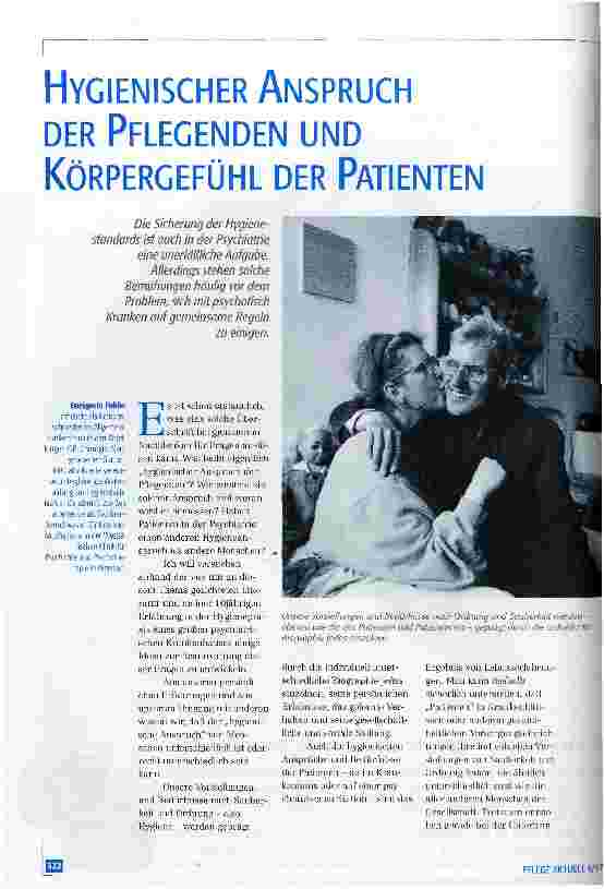Vorschauseite 1: Hygienischer Anspruch der Pflegenden und Körpergefühl der Patienten