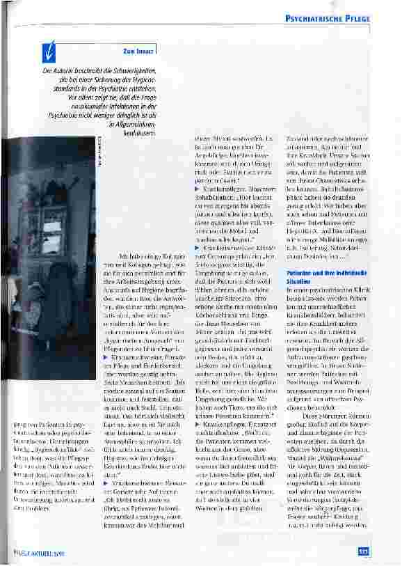 Vorschauseite 2: Hygienischer Anspruch der Pflegenden und Körpergefühl der Patienten