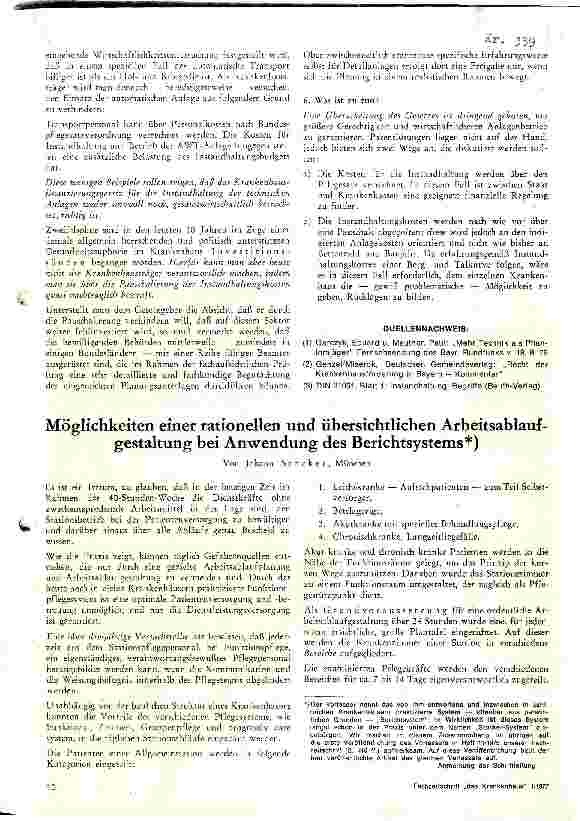 Vorschauseite 1: Möglichkeiten einer rationellen und übersichtlichen Arbeitsablaufplanung bei Anwendung des Berichtsystems