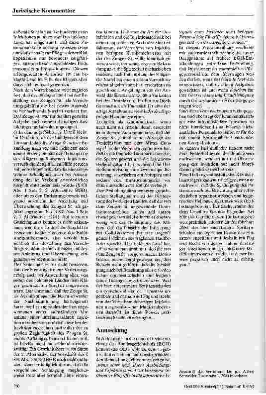Vorschauseite 3: Zur Delegation von Injektionen an nicht hinreichend qualifiziertes Personal