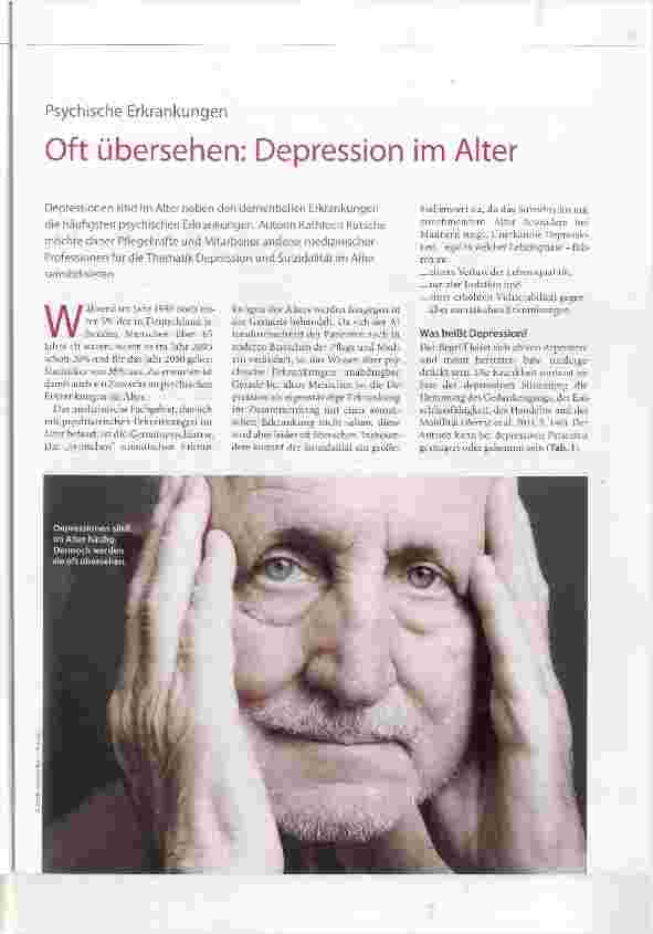 Vorschauseite 1: Oft übersehen: Depression im Alter
