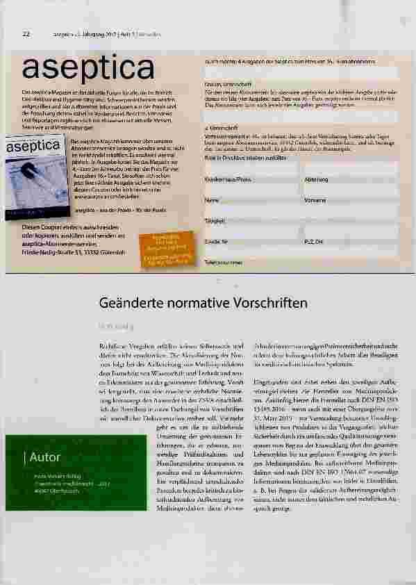 Vorschauseite 4: Prävention von peripher-venösen Gefäßkatheter-Infektionen