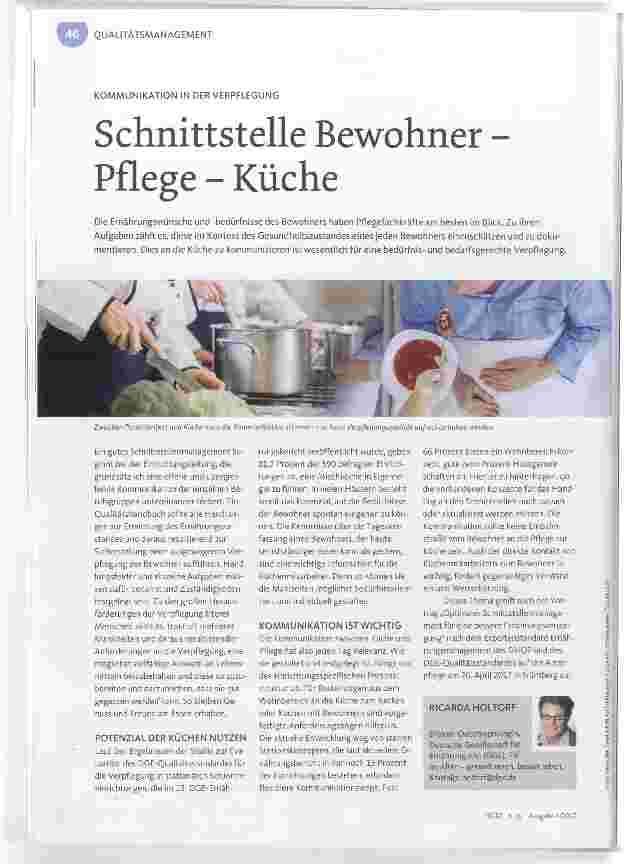 Vorschauseite 1: Schnittstelle Bewohner Pflege Küche