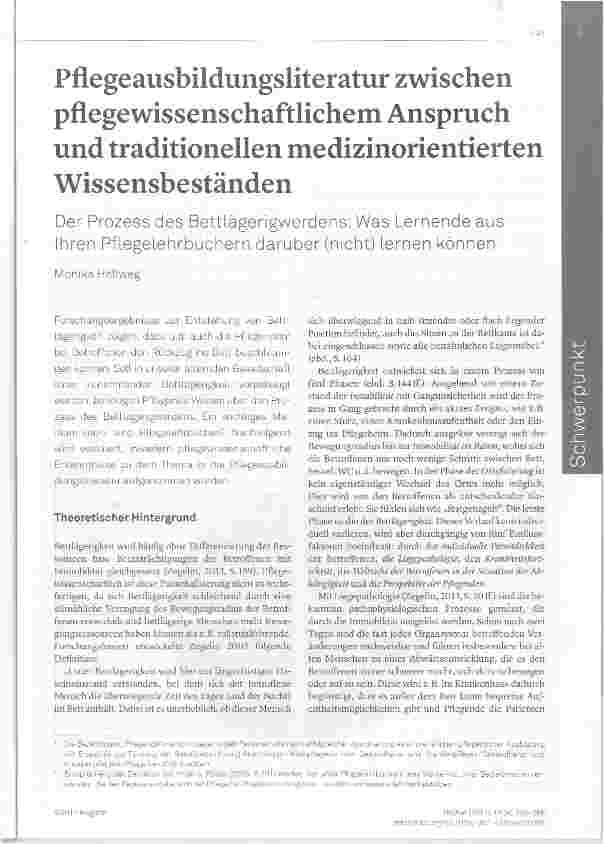 Vorschauseite 1: Pflegeausbildungsliteratur zwischen pflegewissenschaftlichem Anspruch und traditionellen medizinorientierten Wissensbeständen