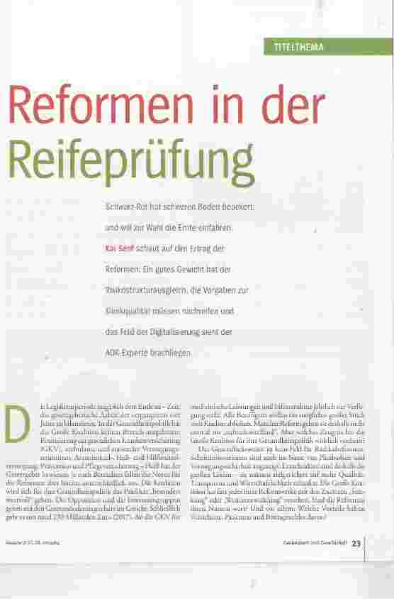 Vorschauseite 2: Reformen in der Reifeprüfung