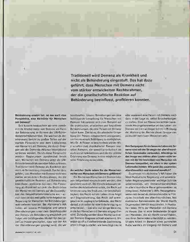 Vorschauseite 2: Alzheimers WA - Zu den Strategien und Ansätzen einer innovativen Nichtregierungs- Organisation in West-Australien