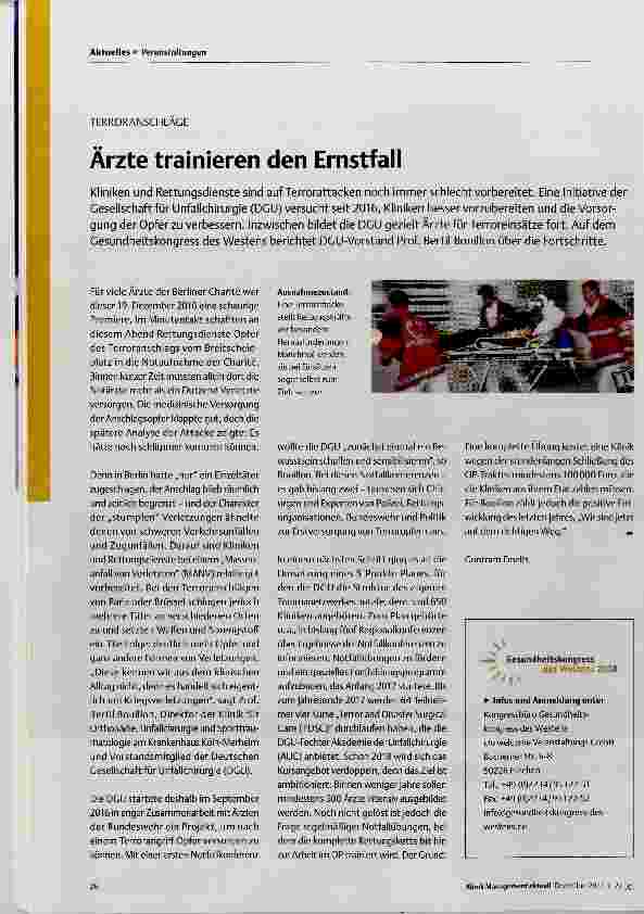 Vorschauseite 1: Ärzte trainieren den Ernstfall