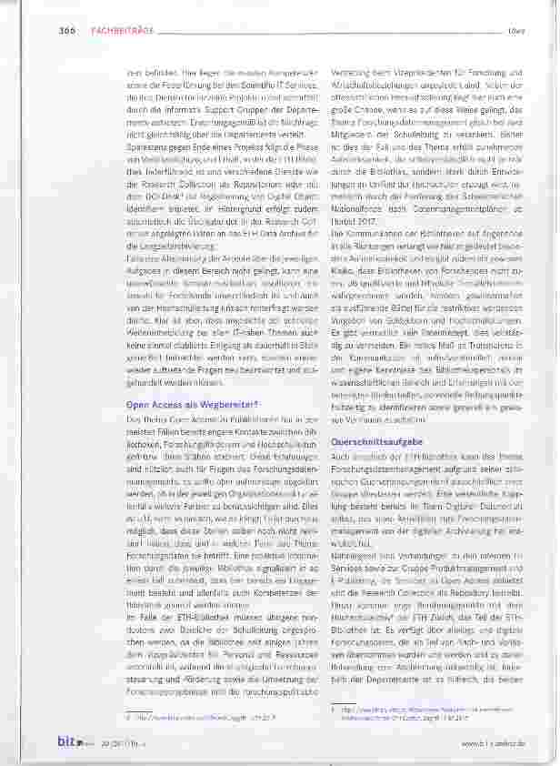 Vorschauseite 4: Erfahrungen aus der ETH-Bibliothek