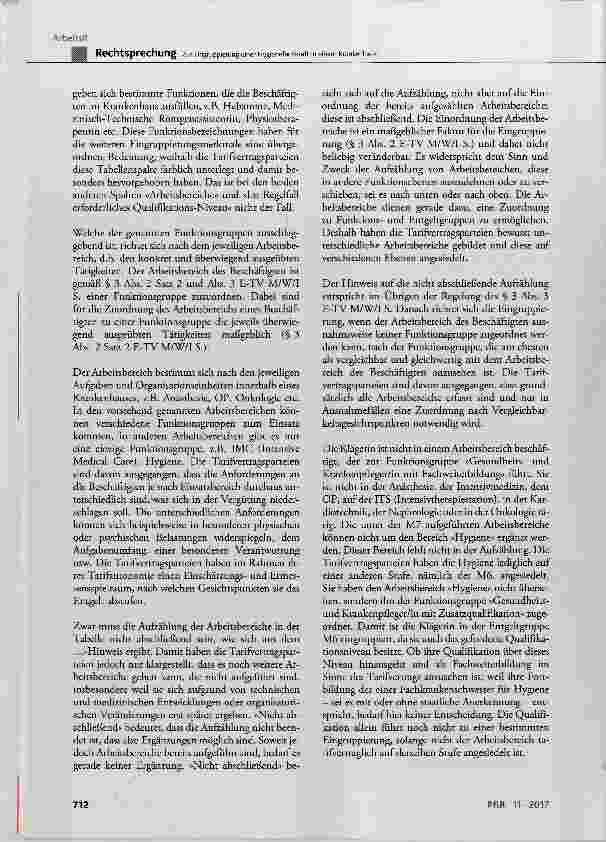 Vorschauseite 6: Zur Eingruppierung einer Hygienefachkraft in einem Krankenhaus