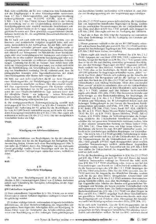 Vorschauseite 3: Außerordentliche betriebsbedingte Änderungskündigung bei ordentlicher Unkündbarkeit