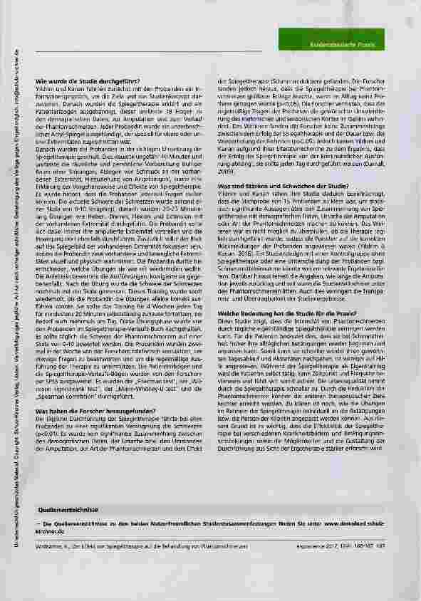 Vorschauseite 2: Der Effekt von Spiegeltherapie auf die Behandlung von Phantomschmerzen