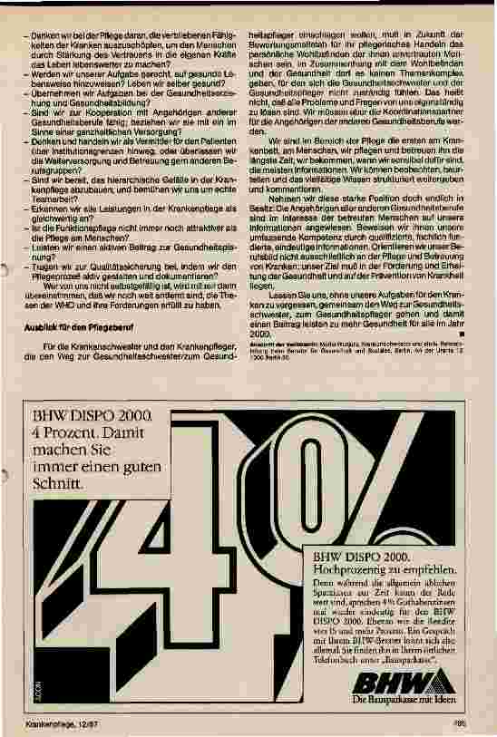 Vorschauseite 2: Die Krankenschwester/der Krankenpfleger auf dem Weg zur/zum Gesundheitsschwester/-pfleger? Gedanken zu den 38 Thesen der WHO