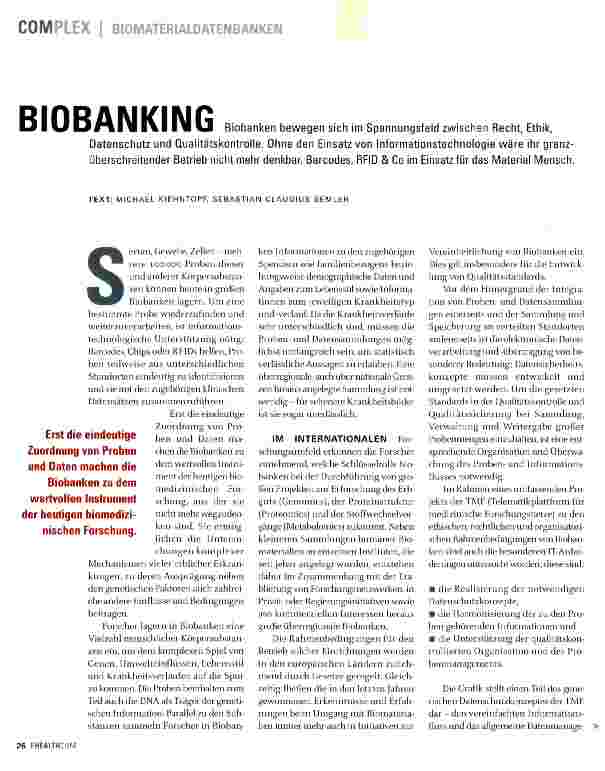 Vorschauseite 1: Biobanking