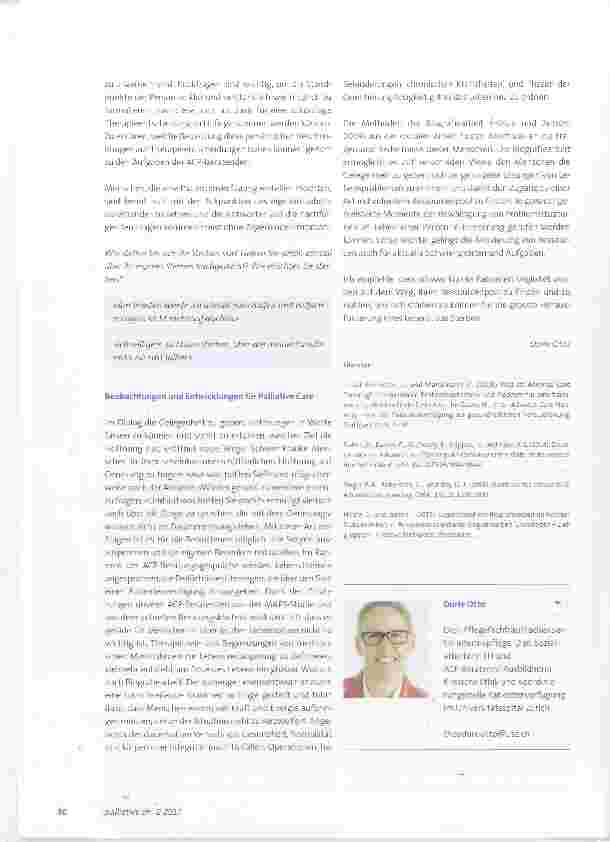 Vorschauseite 4: Advance Care Planning eine Patientenverfügung «plus» mit dem Schwerpunkt Beratung