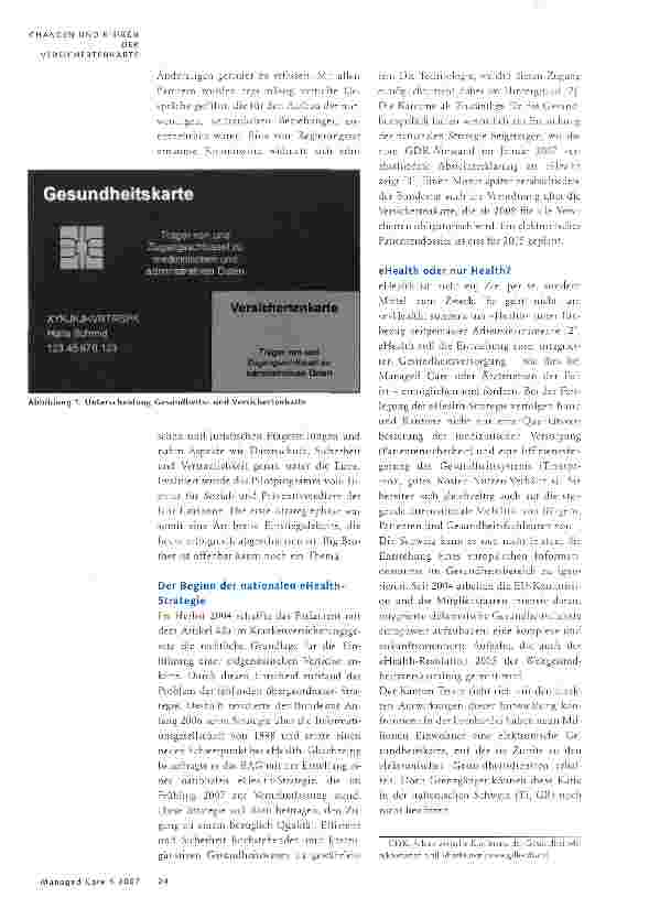 Vorschauseite 2: Die Gesundheitskarte im Tessin