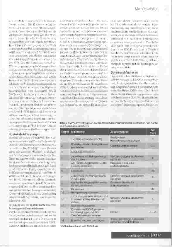 Vorschauseite 4: Entfernung von Biofilm durch Endoskopreiniger: eine Vergleichsstudie