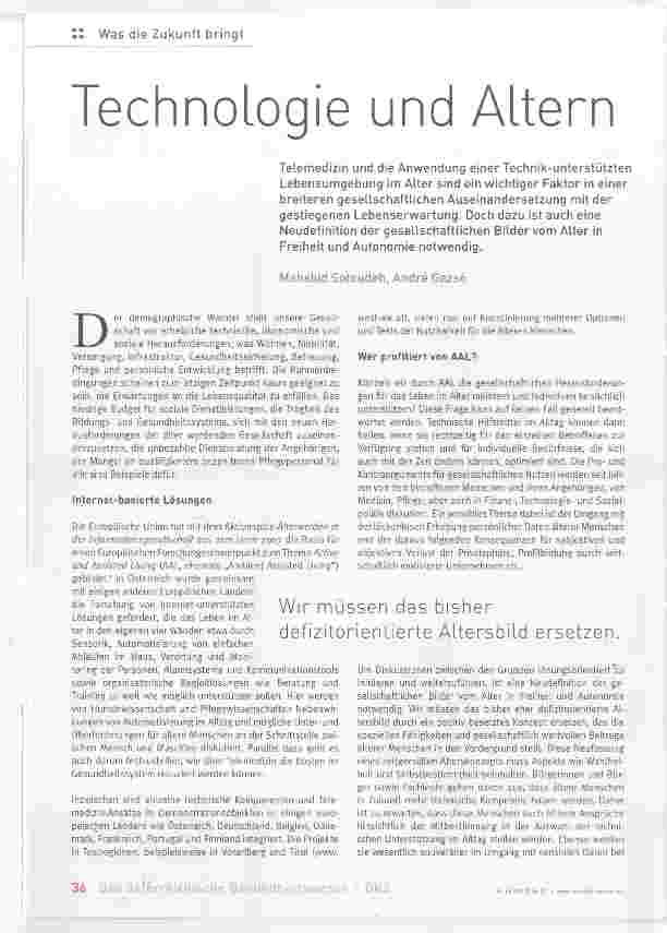 Vorschauseite 1: Technologie und Altern
