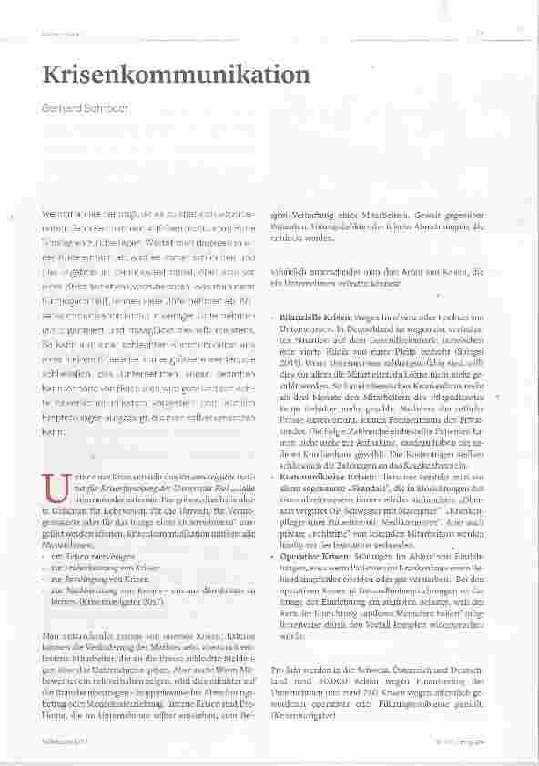 Vorschauseite 1: Krisenkommunikation