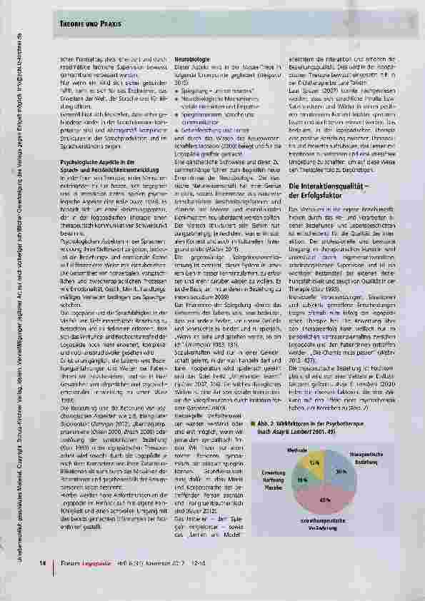 Vorschauseite 3: Interaktionsqualität in der Logopädie „Logopädischer Erfolg wird durch die Interaktionsqualität und die Beziehungsebene zum Patienten bestimmt