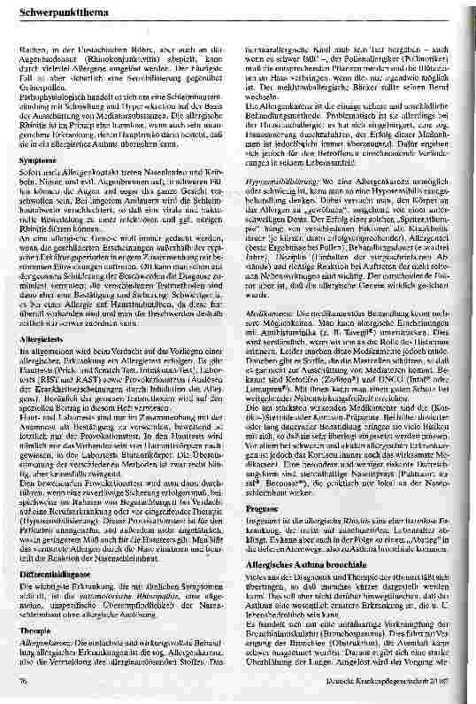 Vorschauseite 2: Allergische Erkrankungen der Atemwege