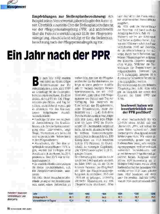 Vorschauseite 1: Ein Jahr nach der PPR
