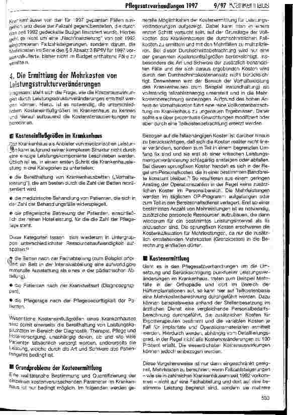Vorschauseite 3: Leistungsstrukturveränderungen - Nullrunde oder Budgeterhöhung?
