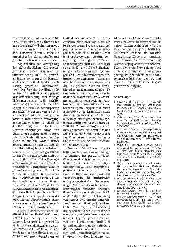 Vorschauseite 5: Soziale Ungleichheit der Gesundheitschancen und Krankheitsrisiken